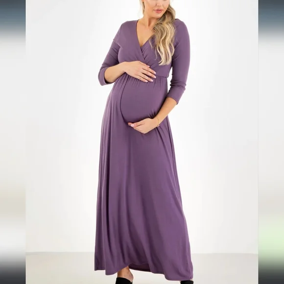 green emerald velvet dress Vintage Linen Maternity Dress Boho Photography Dress – reathua main image 0
